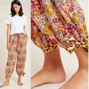 Anthropologie Liane Lounge Harem Sleep
Pants Small Multi Floral Animal Print
